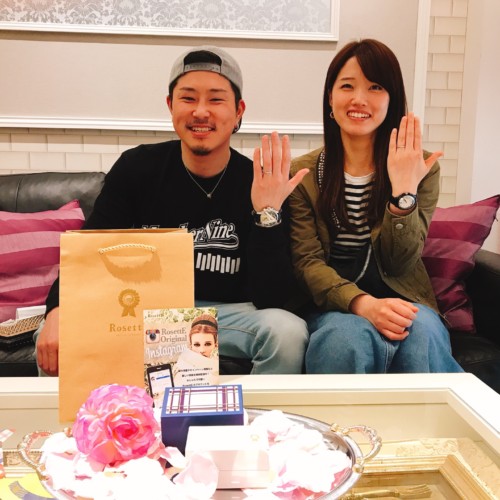 結婚指輪ご成約のお客様　ししゃも様ご夫妻　静岡県島田市