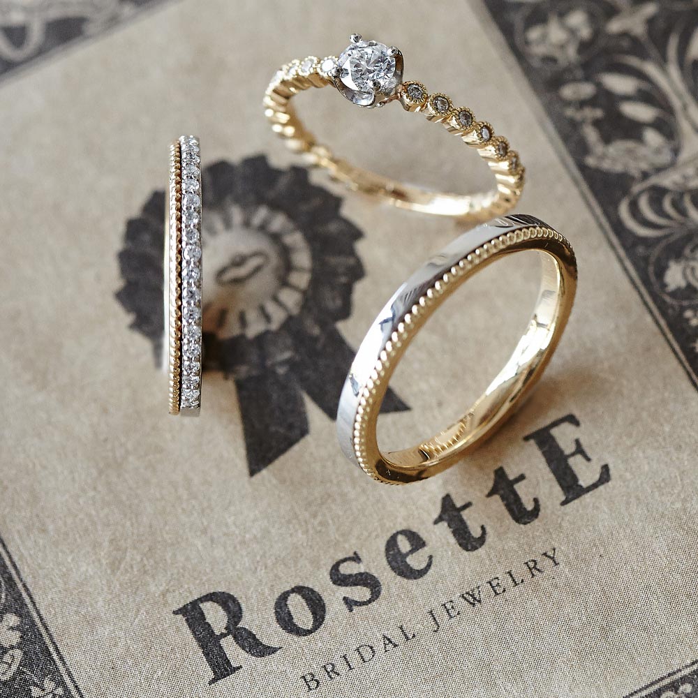 ロゼットの結婚指輪と婚約指輪