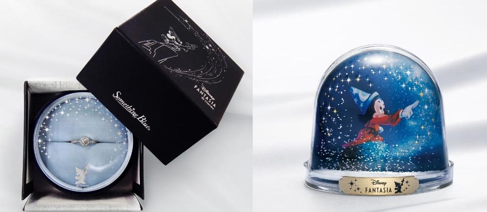 ディズニーファンタジアの指輪ケースとスノードーム