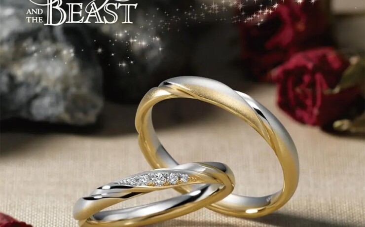 ディズニー美女と野獣の結婚指輪-rose-in-motion-動き出した愛